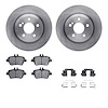 6512-63472 Brake Rotors w/5000 Advanced Brake Pads Kit with Hardware, 2014-2019 Mercedes-Benz, Position: Rear - image 1