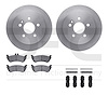 6512-63493 Brake Rotors w/5000 Advanced Brake Pads Kit with Hardware, 1998-2005 Mercedes-Benz, Position: Rear - image 1