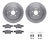 6512-63529 Brake Rotors w/5000 Advanced Brake Pads Kit with Hardware, 2006-2012 Mercedes-Benz, Position: Rear - image 1