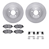 6512-63575 Brake Rotors w/5000 Advanced Brake Pads Kit with Hardware, Fits Select Mercedes-Benz, Position: Front - image 1