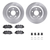 6512-63581 Brake Rotors w/5000 Advanced Brake Pads Kit with Hardware, Fits Select Mercedes-Benz, Position: Rear - image 1