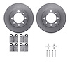 6512-65026 Brake Rotors w/5000 Advanced Brake Pads Kit with Hardware, 1969-1974 GM, Position: Rear