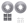 6512-65027 Brake Rotors w/5000 Advanced Brake Pads Kit with Hardware, 1969-1973 GM, Position: Front
