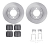 6512-65043 Brake Rotors w/5000 Advanced Brake Pads Kit with Hardware, 1985-1986 GM, Position: Front - image 1