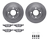 6512-65046 Brake Rotors w/5000 Advanced Brake Pads Kit with Hardware, 1986-1998 GM, Position: Rear - image 1