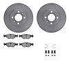 6512-65049 Brake Rotors w/5000 Advanced Brake Pads Kit with Hardware, 1988-1998 GM, Position: Front - image 1