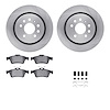 6512-65099 Brake Rotors w/5000 Advanced Brake Pads Kit with Hardware, 2003-2011 GM, Position: Rear - image 1