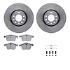 6512-65105 Brake Rotors w/5000 Advanced Brake Pads Kit with Hardware, 2003-2011 GM, Position: Front - image 1