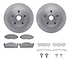 6512-66011 Brake Rotors w/5000 Advanced Brake Pads Kit with Hardware, 1979-1980 GM, Position: Front - image 1