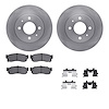 6512-67085 Brake Rotors w/5000 Advanced Brake Pads Kit with Hardware, 1986-1994 Infiniti/Nissan, Position: Front - image 1