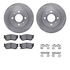 6512-67086 Brake Rotors w/5000 Advanced Brake Pads Kit with Hardware, 1995-2006 Infiniti/Nissan, Position: Front - image 1