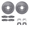 6512-67091 Brake Rotors w/5000 Advanced Brake Pads Kit with Hardware, 1984-1988 Infiniti/Nissan, Position: Front - image 1