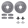 6512-67092 Brake Rotors w/5000 Advanced Brake Pads Kit with Hardware, 1984-1984 Infiniti/Nissan, Position: Front - image 1