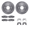 6512-67097 Brake Rotors w/5000 Advanced Brake Pads Kit with Hardware, 1985-1989 Infiniti/Nissan, Position: Front - image 1