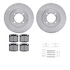 6512-67109 Brake Rotors w/5000 Advanced Brake Pads Kit with Hardware, 1975-1982 Infiniti/Nissan, Position: Front - image 1