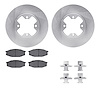 6512-67124 Brake Rotors w/5000 Advanced Brake Pads Kit with Hardware, 1979-1983 Infiniti/Nissan, Position: Front - image 1