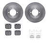 6512-67130 Brake Rotors w/5000 Advanced Brake Pads Kit with Hardware, 1977-1980 Infiniti/Nissan, Position: Front - image 1