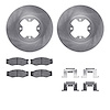 6512-67136 Brake Rotors w/5000 Advanced Brake Pads Kit with Hardware, 1984-1984 Infiniti/Nissan, Position: Front - image 1
