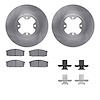6512-67142 Brake Rotors w/5000 Advanced Brake Pads Kit with Hardware, 1981-1986 Infiniti/Nissan, Position: Front - image 1