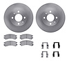 6512-67151 Brake Rotors w/5000 Advanced Brake Pads Kit with Hardware, 1988-1989 Infiniti/Nissan, Position: Front - image 1
