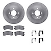 6512-67152 Brake Rotors w/5000 Advanced Brake Pads Kit with Hardware, 1991-2006 Infiniti/Nissan, Position: Front - image 1