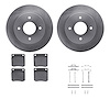 6512-67160 Brake Rotors w/5000 Advanced Brake Pads Kit with Hardware, 1979-1981 Infiniti/Nissan, Position: Rear - image 1