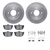 6512-67167 Brake Rotors w/5000 Advanced Brake Pads Kit with Hardware, 1984-1984 Infiniti/Nissan, Position: Rear - image 1