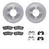 6512-67176 Brake Rotors w/5000 Advanced Brake Pads Kit with Hardware, 1983-1986 Infiniti/Nissan, Position: Front - image 1