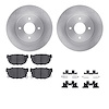 6512-67193 Brake Rotors w/5000 Advanced Brake Pads Kit with Hardware, 1984-1985 Infiniti/Nissan, Position: Rear - image 1