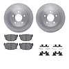 6512-67203 Brake Rotors w/5000 Advanced Brake Pads Kit with Hardware, 1984-1988 Infiniti/Nissan, Position: Rear - image 1