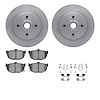 6512-67206 Brake Rotors w/5000 Advanced Brake Pads Kit with Hardware, 1985-1987 Infiniti/Nissan, Position: Rear - image 1