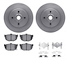 6512-67207 Brake Rotors w/5000 Advanced Brake Pads Kit with Hardware, 1984-1984 Infiniti/Nissan, Position: Rear - image 1
