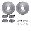 6512-67224 Brake Rotors w/5000 Advanced Brake Pads Kit with Hardware, 1987-1989 Infiniti/Nissan, Position: Rear - image 1