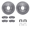 6512-67227 Brake Rotors w/5000 Advanced Brake Pads Kit with Hardware, 1989-1996 Infiniti/Nissan, Position: Front - image 1