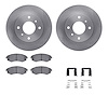 6512-67228 Brake Rotors w/5000 Advanced Brake Pads Kit with Hardware, 1997-2006 Infiniti/Nissan, Position: Front - image 1