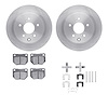 6512-67248 Brake Rotors w/5000 Advanced Brake Pads Kit with Hardware, 1989-1996 Infiniti/Nissan, Position: Rear - image 1