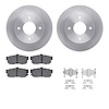 6512-67252 Brake Rotors w/5000 Advanced Brake Pads Kit with Hardware, 1991-2001 Infiniti/Nissan, Position: Rear - image 1