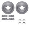6512-67260 Brake Rotors w/5000 Advanced Brake Pads Kit with Hardware, 1991-1994 Infiniti/Nissan, Position: Rear - image 1