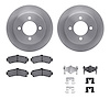 6512-67267 Brake Rotors w/5000 Advanced Brake Pads Kit with Hardware, 1995-2000 Infiniti/Nissan, Position: Rear - image 1