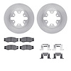 6512-67272 Brake Rotors w/5000 Advanced Brake Pads Kit with Hardware, 1982-1985 Infiniti/Nissan, Position: Front - image 1