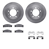 6512-67287 Brake Rotors w/5000 Advanced Brake Pads Kit with Hardware, 1987-1988 Infiniti/Nissan, Position: Front - image 1