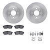 6512-67293 Brake Rotors w/5000 Advanced Brake Pads Kit with Hardware, 1993-2006 Infiniti/Nissan, Position: Front - image 1