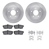 6512-67302 Brake Rotors w/5000 Advanced Brake Pads Kit with Hardware, 1994-2000 Infiniti/Nissan, Position: Rear - image 1