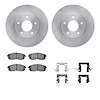 6512-67326 Brake Rotors w/5000 Advanced Brake Pads Kit with Hardware, 1999-2001 Infiniti/Nissan, Position: Front - image 1