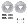 6512-67335 Brake Rotors w/5000 Advanced Brake Pads Kit with Hardware, 2002-2006 Infiniti/Nissan, Position: Front - image 1