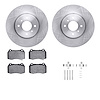 6512-67359 Brake Rotors w/5000 Advanced Brake Pads Kit with Hardware, 2004-2006 Infiniti/Nissan, Position: Front - image 1