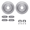 6512-67362 Brake Rotors w/5000 Advanced Brake Pads Kit with Hardware, 2005-2021 Infiniti/Nissan, Position: Rear - image 1