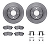 6512-67365 Brake Rotors w/5000 Advanced Brake Pads Kit with Hardware, 2007-2012 Infiniti/Nissan, Position: Front - image 1