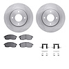 6512-67368 Brake Rotors w/5000 Advanced Brake Pads Kit with Hardware, 2007-2014 Infiniti/Nissan, Position: Front - image 1