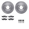 6512-67380 Brake Rotors w/5000 Advanced Brake Pads Kit with Hardware, 1993-2002 Multiple Makes/Models, Position: Front - image 1